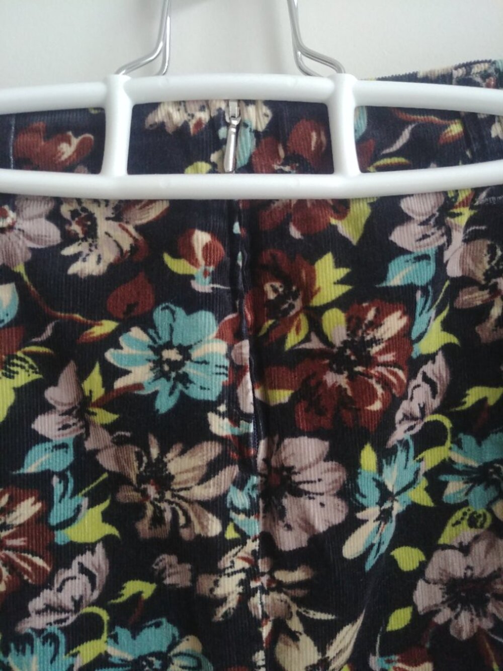 Vintage United Colors of Benetton corduroy flower trumpet skirt approx Medium - Picture 2 of 14